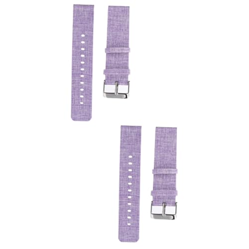 Angoily 2St Canvas-Armband Einfache Installation Herrenarmbanduhren ersatzband ansehen Uhrengehäuse für Herren Herrenuhren modisches Uhrenarmband Anschauen Gurt Gürtel Damen Violett von Angoily