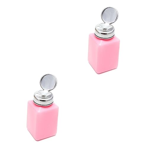 2st Flasche Mit Nagelpumpe Make-up-entferner-flasche Nailart-zubehör Flüssigkeitsspender Nach Unten Drücken Pumpspenderflasche Leere Flasche Herunterdrücken Dosierflasche Push-typ von Angoily