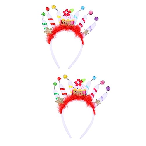 Angoily 2st Geburtstag Stirnband Geburtstagsparty-hut Geburtstag Für Frauen Stirnbänder Für Geburtstagsfeiern Kuchen Kerze Haarband Weißes Bandana-stirnband Mädchen Tuch Stoff Kind von Angoily