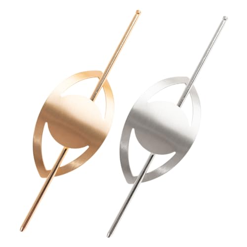 Angoily 2 Stück Damen Haarstäbe Gold Silber Metall Haar Für Dutt Haarspangen Eleganter Dutthalter Für Mädchen von Angoily