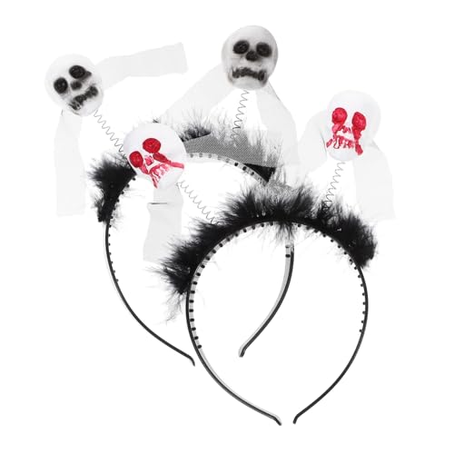 Angoily 2st Totenkopf-stirnband Haarschmuck Für Kinder Halloween-stirnband Kappendekorationen Kinderkleider Halloween-haarband Stirnbänder Schal Schaumstoff Skelett Damen von Angoily