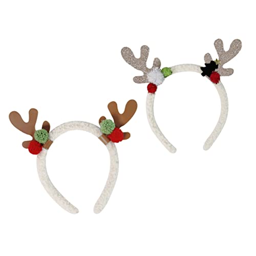 Angoily 2St Weihnachtsgeweih Stirnband weihnachtsdeko Modellieren Kopfbedeckung Zubehör Haarschmuck Kind Partybedarf Plastik von Angoily