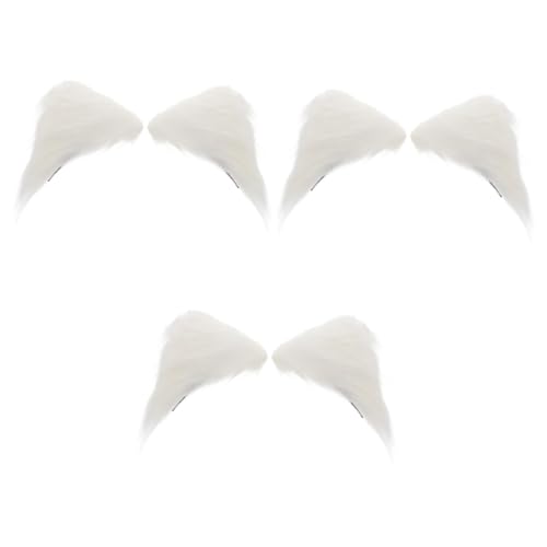 3 Paare Katzenohren Haarnadel Katzenohren Haarspange Tierohren Haarspange Haarspangen mit Katzenohren Haarclip Katzenohren kuscheltier Mädchen Kopfbedeckung Seitenclip Flanell Weiß von Angoily