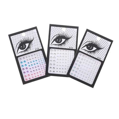 Angoily 3 Sätze Augen-Make-up-Aufkleber dekorativer Gesichtsschmuck Diamantkristall Strassschmuck Nagelkunstaufkleber dekorative Aufkleber für das Auge Gesichtsschmuck zum Schminken Mond von Angoily