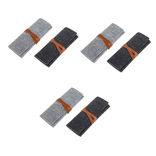 Angoily 3 Sätze Roll Up Filz Federmäppchen Faltbare Stifte Tasche Für Schule Und Bürobedarf Dunkelgrau Hellgrau Praktische Aufbewahrung Für Stifte Und Kosmetik 2 Stück * 3 von Angoily