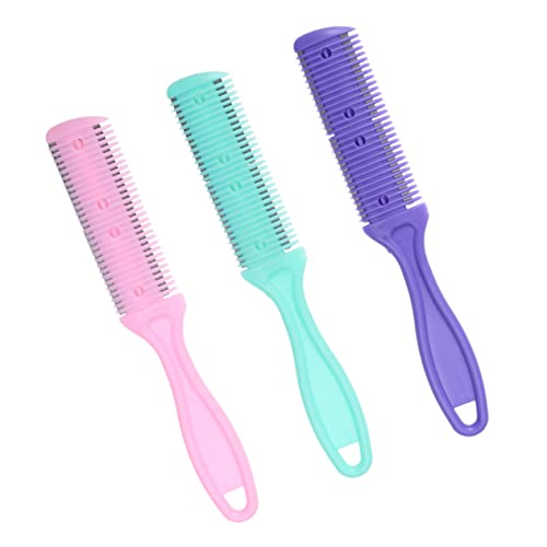 Angoily 3 Stk haarschneideschere set hair clipper DIY Haarkamm Rasiermesserkamm aus Kunststoff Trimmer Stylingkamm für Männer Haarschneidekamm Haarkamm aus Edelstahl Haupt von Angoily