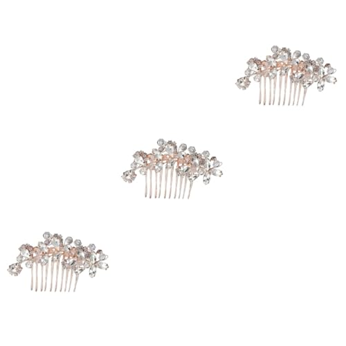 Angoily 3 Stk Kamm Haarspangen Haarklammer Braut eleganter Kopfschmuck Hochzeit glänzender Kopfschmuck Tiara Haarnadel braut hochzeit kopfschmuck Braut Haarschmuck Hochzeitskleid schmücken von Angoily