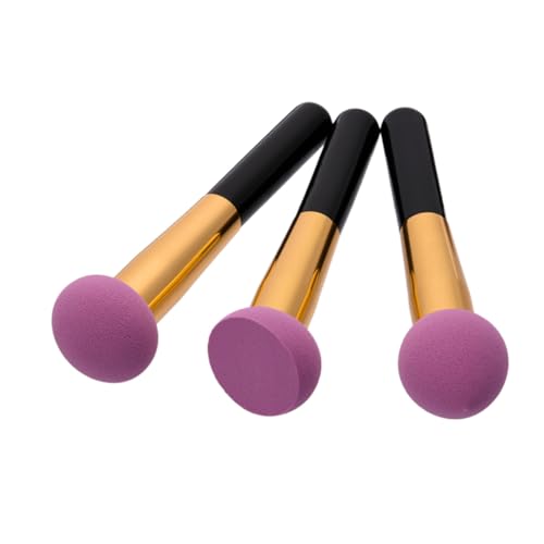 Angoily 3 Stk Make-up-set Eyeliner-pinsel Hölzern Gesichts-make-up-grundlage Puderpinsel Polieren Von Pudergrundierungen Puff Make-up Pinsel Violett Schwamm Bambus Mixer von Angoily