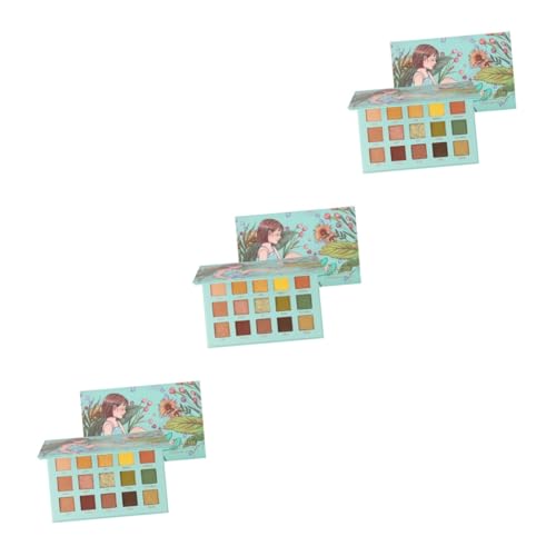 Angoily 3 Stk Make-up-Zubehör Lidschatten kompakt schimmernder Lidschatten Tragbarer Lidschatten kosmetische Palette Lidschattenpuder Kosmetik Lidschatten-Palette bilden von Angoily