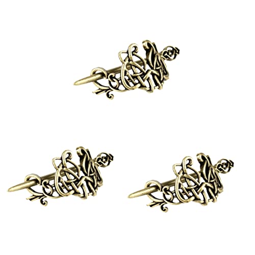 Angoily 3 Stück Haarnadel Retro Haarschmuck Elegante Haarnadel Stilvolle Haarnadel Bronze Haarnadel Knoten Haarnadel Wikinger Haarnadel Legierung Haarnadel Mädchen Pferdeschwanz Geschenk von Angoily