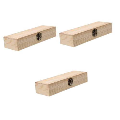 Angoily 3 Stück Holz Stiftebox für Schule und Büro Große Aufbewahrungsbox für Bleistifte Marker und Kleinteile Robuste Praktische Schreibtisch Organizer für Erwachsene von Angoily