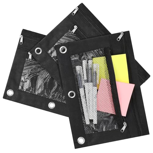 Angoily 3stücke Federtasche Aus Oxford-Stoff Mit Reißverschluss Mesh-Taschen Transparentes Netzdesign Und Leicht Für Stifte Und Schreibwaren von Angoily