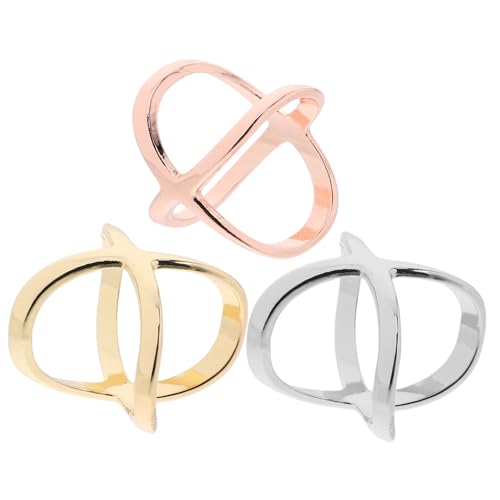 Angoily 3 Stück Metall Schalring Clips Damen Multifunktionale Broschen für Schals Shirt Knoten und Cardigans Schmuck Accessoires in Weiß Gold und Roségold Sicherer Halt und Vielseitig von Angoily