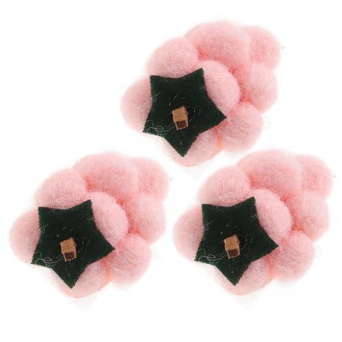 Angoily 3 Stück Simulierte Obsthaarzubehör süße Haarspangen Haarklammern Filzclips für Haare Mädchen Haarzubehör modisches Haar-Accessoire Haarzubehör für Mädchen Haarschmuck gefühlt Rosa von Angoily