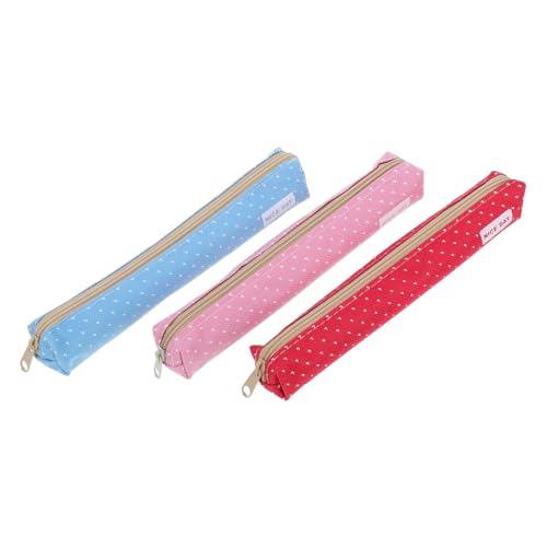 Angoily 3 Stück Teiliges Federmäppchen in Candy Farben Canvas Stifttasche mit Reißverschluss Geräumiges und Vielseitiges Mäppchen für Schule Büro Teenager Mädchen Kleiner Organizer für von Angoily