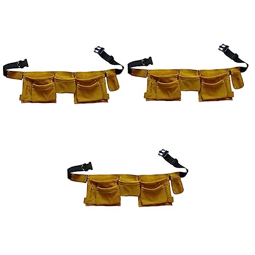 Angoily 3-Teilige Herren-Hüfttasche Herren-Handtasche Leder-Werkzeugset Werkzeuge Für Männer Arbeits-Tragetasche Garten-Tragetasche Mit Taschen Leder-Hüfttasche Taschentasche von Angoily