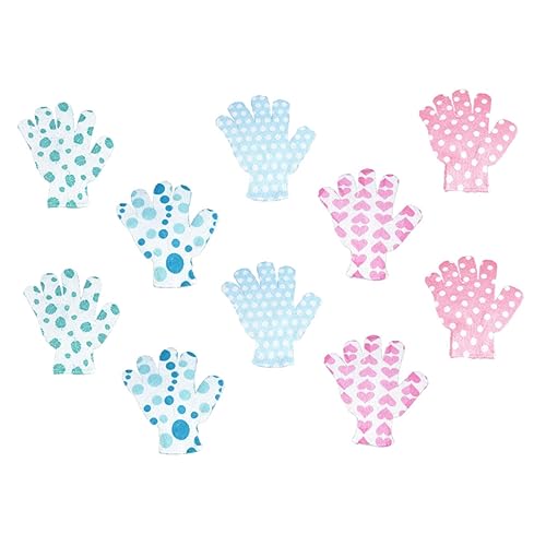 Angoily 30 Stk bedruckte Badehandschuhe Baby-Milben Duschhandschuh Handschuhe zum Körperpeeling Jute Babyhandschuhe Peeling-Fäustlinge Peeling-Handschuhe aus Polyester Drucken Badetuch von Angoily