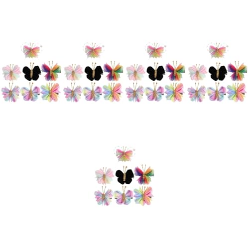 Angoily 35 Stk Mesh-schmetterling-haar-accessoires Haarklammer Haarspangen Haar Klammern Haarschmuck Für Mädchen Haarnadel Seitenclips Fräulein Europäisch Und Amerikanisch Legierung Knopf von Angoily