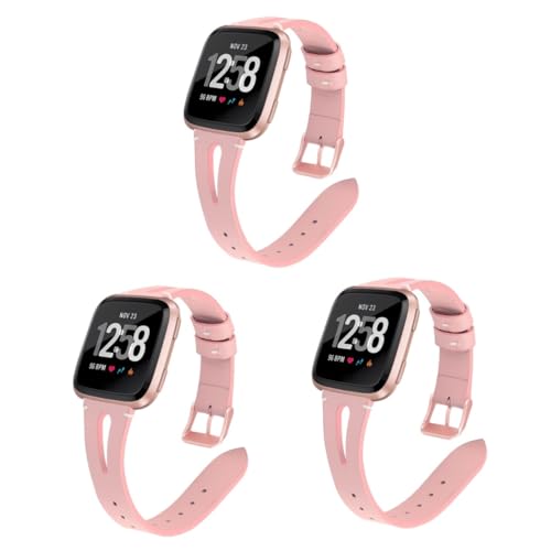 Angoily 3St Uhrenarmband Leder Uhrenarmbänder für Smartwatches für Frauen Armbänder für Männer Bands Armband für Männer herren armband Armbandband intelligent Gurt Anschauen Mann Rosa von Angoily