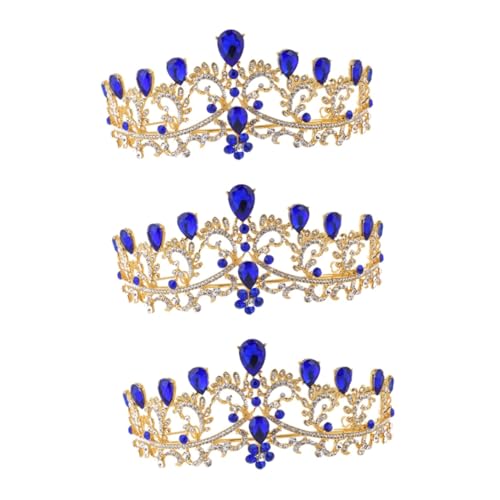 Angoily 3St Haargummis für Frauen Hochzeit Haarreifen Strasssteine Hochzeit Stirnband Haarband Tiara haarschmuck frauen stirnband Mädchen Kopftuch Barock- Kopfbedeckung Krone Braut von Angoily