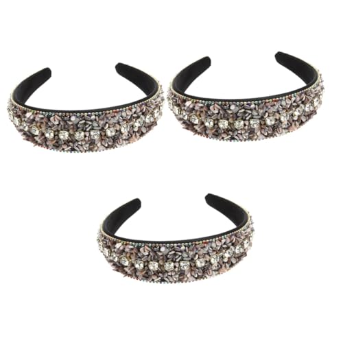 Angoily 3St Diamant-Stirnband Bling Haarschmuck Perlenstirnband gepolstert Haargummi Tiara Strass-Stirnband für Mädchen Stoffstirnband Mode Kopfbedeckung Fräulein Strasssteine von Angoily