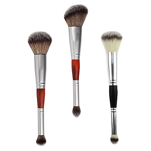 Angoily 3St Doppelkopf-Make-up-Pinsel Kosmetikerin liefert Foundation-Make-up-Pinsel pinselset make up makeup pinsel set Lidschatten Kosmetikartikel Doppelkopfbürste Frau von Angoily