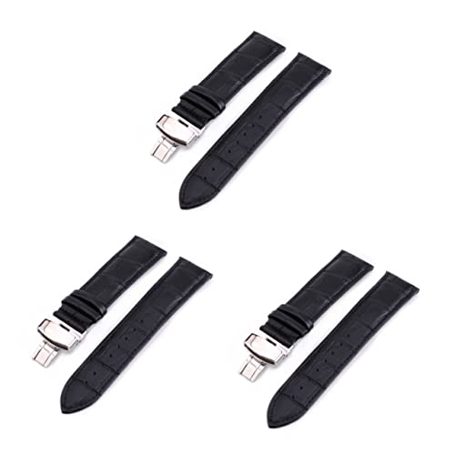 Angoily 3St Uhrenarmband Leder business buisiness watches straps watch Geschenkidee Stilvoll uhrarmband Lederarmband für Uhr Butterfly-Schnalle Gurt Zubehör Männer und Frauen von Angoily