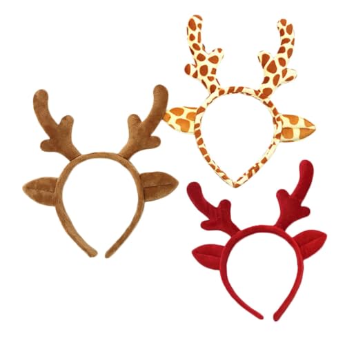 Angoily 3St Weihnachtsgeweih Stirnband weihnachts kopfschmuck weihnachtskopfschmuck Giraffen-Stirnband Sven Kostüm Stirnband Tiara kuscheltier Weihnachts-Cosplay-Stirnband von Angoily
