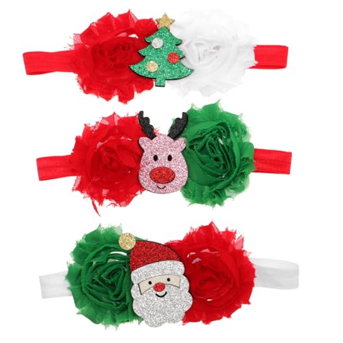 Angoily 3st Weihnachtsstirnband Für Kinder Kleinkind Stirnband Fußball-haarschleife Weihnachtsdekoration Stirnbänder Für Damen Frauenanzüge Baby Karte Stoff Rot Elastisch von Angoily