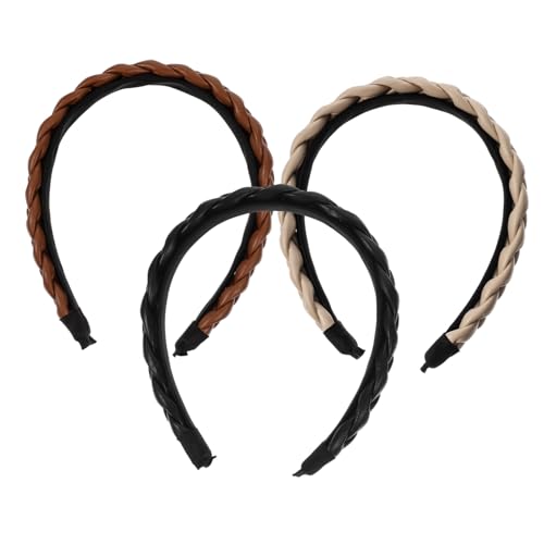 Angoily 3St Zopf-Stirnband hair accessories for girls trendy clothes Stirnbänder für geflochtene Stirnbänder Haarband Leder Perücken Haarschmuck Stirnband Damen von Angoily