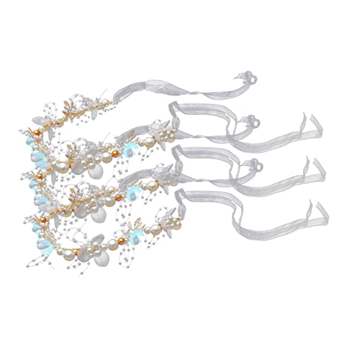 Angoily 3St Kristall-Stirnband für Mädchen Haarpflegezubehör Vintage-Haarband florale Haarranke Braut-Stirnband Blatt-Haarband Perle Haarschmuck Brötchen Krone Kind Kopfbedeckung von Angoily