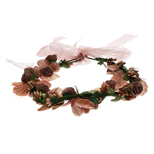 Angoily 3St künstlicher Blumenkranz haarschmuck Mädchen Haarring Heiligenschein Stirnband Damen Zubehör Plastik von Angoily