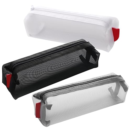 Angoily 3Stücke Teiliges Reiseetui Für Make Up Pinsel Transparente Mesh Federmäppchen Und Leicht Strapazierfähig Und Waschbar Für Organisation von Angoily