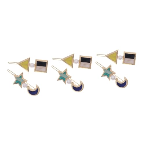 Angoily 3er-sets Haarnadeln in Geometrischer Form Für Damen Haarspangen Haarschmuck Stern- Und Mond-design 2 Stück * 3 von Angoily