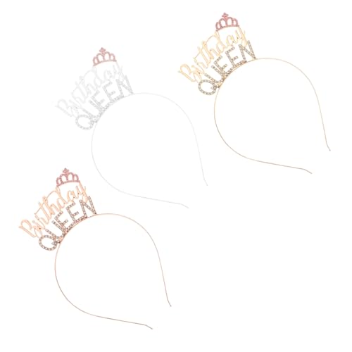 Angoily 3st Göttin Stirnband Geburtstagskönigin Mädchen Geburtstag Stirnband Tiara-stirnband Geburtstag Prinzessin Geburtstagsprinzessin Haarschmuck Frau Geschenk Hochzeit Legierung von Angoily