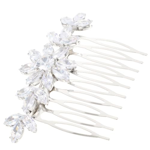 Angoily 3st Kamm Brautaccessoires Brauthaarkamm Perlen Strass Florale Haaraccessoires Floraler Haarkamm Accessoires Für Damen Brautjungfer Bar Mizwa Mori-abteilung Aluminium Legierung von Angoily