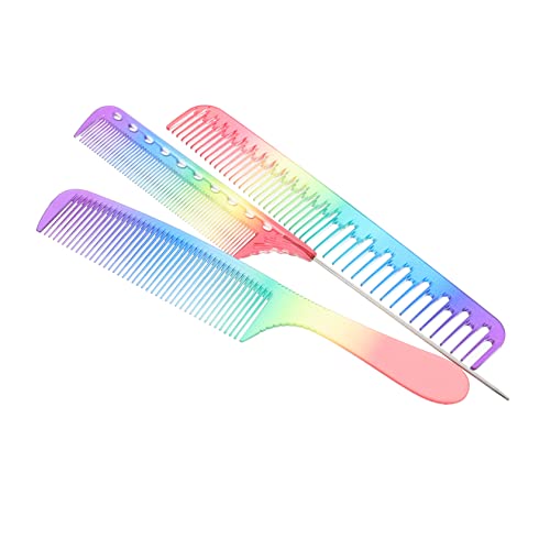 Angoily 3st Kamm Haarbürste Für Damen Salon- Haarbürste Regenbogen-friseurkämme Salon Haarbürste Entwirrende Haarbürste Rattenschwanzkämme Regenbogenhaar Kleinkind Lieferungen Harz Necken von Angoily