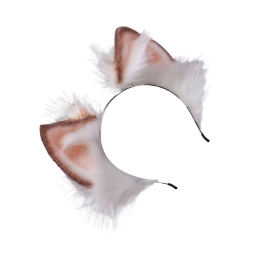 Angoily 3st Kopfschmuck Mit Fuchsohren Plüsch-haarband Für Damen Cosplay-stirnband Pelz Stirnband Fuchs-haarreifen Ohr Stirnband Kind Shiba Inu Stirnband Aus Metall Tier Rosa von Angoily