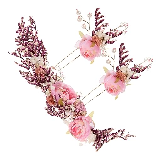 Angoily 3st Stirnband Für Mädchen Braut Stirnband Brautkopfbedeckung Hochzeit Blumen Haarschmuck Braut Kopfbedeckung Damen Stirnbänder Haarspange Tiara Haarring Fräulein Koreanisch von Angoily