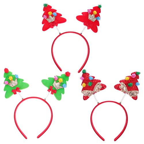 Angoily 3st Weihnachtsbaum-stirnband Festliche Stirnbänder Haarreifen Weihnachtsfeier Stirnband Bleichmittel Für Haare Haargummis Für Kinder Weihnachten Stoff Haarschmuck von Angoily