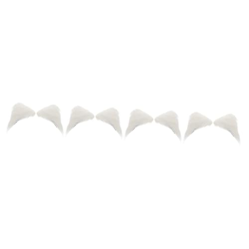 4 Paare Katzenohren Haarnadel Katzenohren Haarspange Tierohren Haarspange Haarclips mit Katzenohren Haarspangen Katzenohren kuscheltier Lolita Kopfbedeckung Seitenclip Flanell Weiß von Angoily