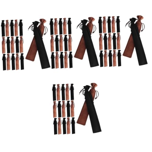 Angoily 4 Sätze Bleistiftbeutel Geschenkbeutel Füllfederhalter Leinen Einzelne Party Kordelzugbeutel Mit Brauner Baumwolle Stiftbehälter Süße Stifttasche 20 Stück * 4 von Angoily