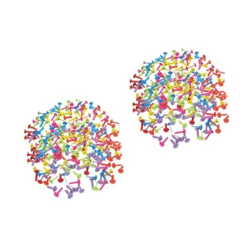 Angoily 4 Sätze Mini Brads Bunte Rundkopfklammern Eisen für Scrapbooking Basteln und DIY Projekte für Kreative Handarbeiten von Angoily