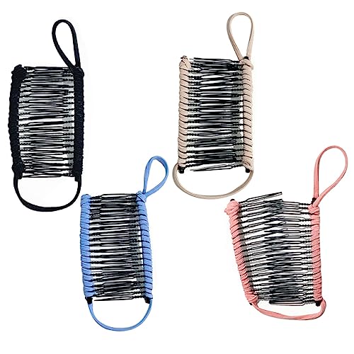 Angoily 4 Stück Bananenkamm-clip Vintage Haarspange Stretch-bananenclip Klare Handtasche Frauen Haarklammer Bananen-haarklemme Lockige Haare Die Faulen Metall Damen von Angoily