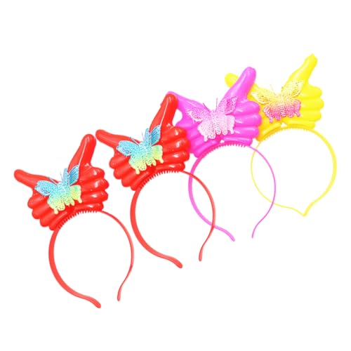 Angoily 4 Stück Buntes Schmetterlings-stirnband Stirnband Für Kinder Party-kopfschmuck Tiara Party-kopfbedeckung Für Kinder Dekorativer Haarreif Halloween Geschenk Plastik von Angoily