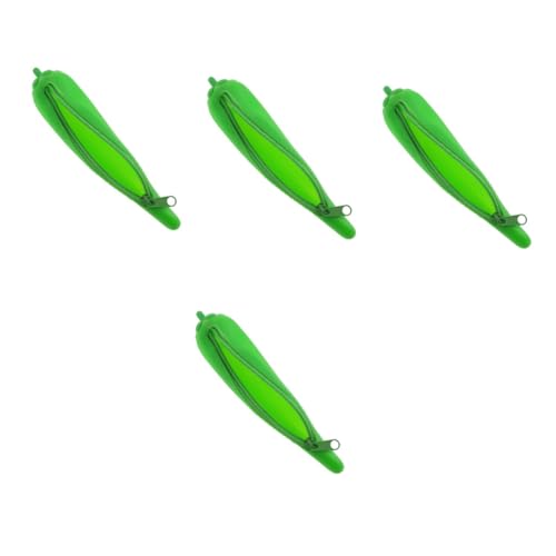 Angoily 4 Stück Chili -Bleistiftbeutel Federmäppchen für Schüler Stifttaschen Schüler Bleistiftbeutel Schreibwarenstiftbeutel Bleistiftetasche Schulbedarf Kieselgel Grün von Angoily