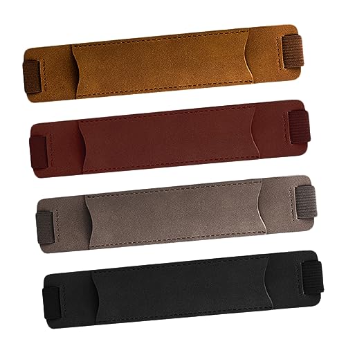 Angoily 4stücke Teiliges Aus Leder Stifthüllen Mit Elastischem Band Pen Sleeves Für Notizbuch Und Planer Schützt Vor Kratzern Schwarz Braun Und Weinrot von Angoily