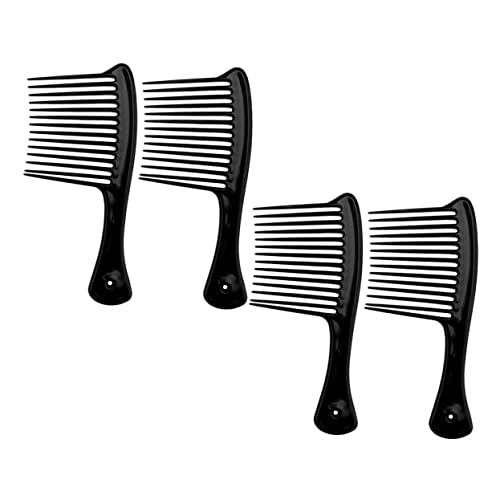 Angoily 4 Stück Großzahn-Axtkamm wide tooth comb Breitzahnkamm Feiner Zahnkamm Afro Twist Kamm Haarbürste Kämme für Männer Reisekamm breiter Zahnkamm Welle gerader Kamm von Angoily