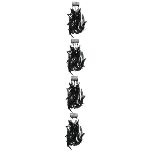 Angoily 4 Stück Stirnband Feder Damen Haarband Handgefertigt Feder Quaste Kopfschmuck Stilvolles Und Schickes Dekoratives Accessoire von Angoily