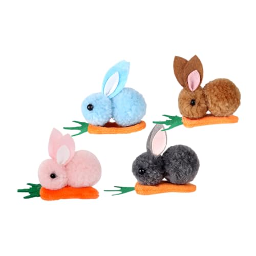 Angoily 4stücke Kaninchen Karotte Haarspangen Mit Plüsch Häschen Für Frauen Fest Party Haar Zubehör Cartoon Haarnadeln Plüsch Haarspange von Angoily
